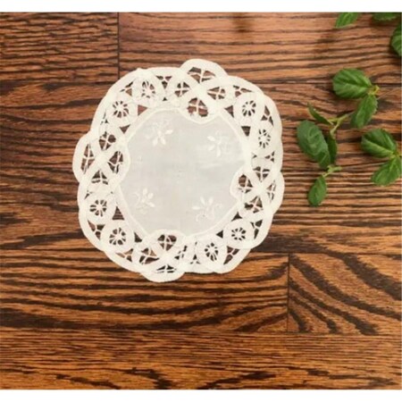 Peking Handicraft 6 in. Remembrance Embroidered Battenburg Round Crochet Doily 0620278W06